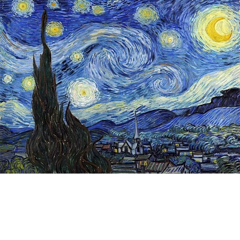 Van Gogh Starry Night Jigsaw Puzzle 1000 Pieces with Frame