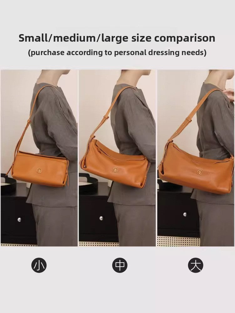 Vegetable Tanned Cowhide Pillow Tote Bag