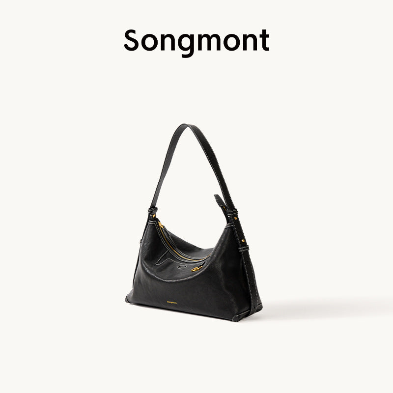 Vegetable-Tanned Leather Hobo Bag