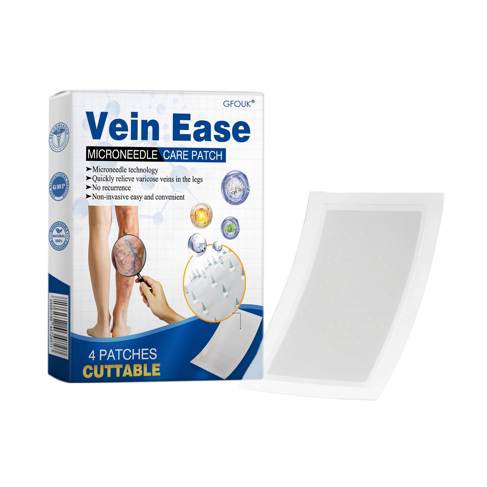 Vein Ease Microneedle Care Patch Leg Skin Care