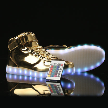 Velcro mirror surface casual luminous shoes