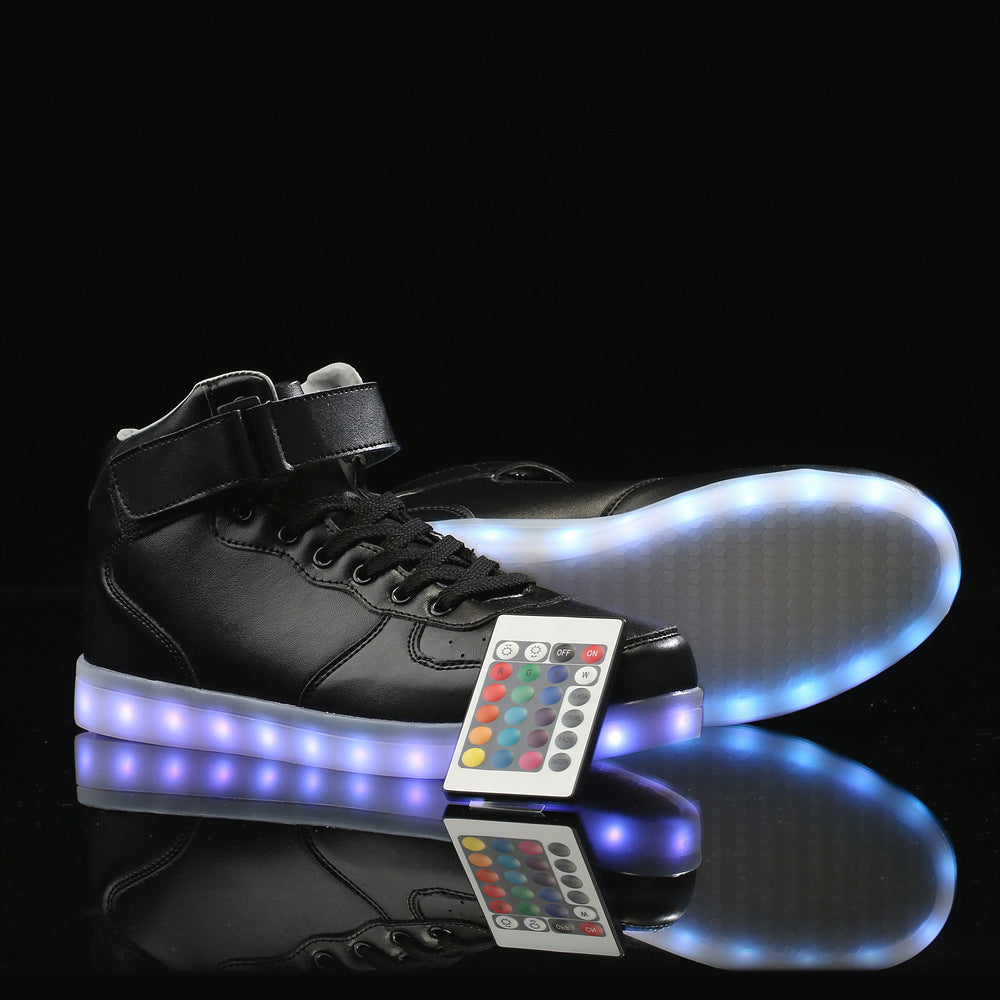 Velcro mirror surface casual luminous shoes