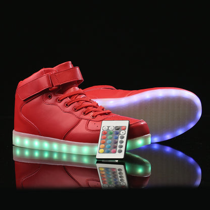 Velcro mirror surface casual luminous shoes