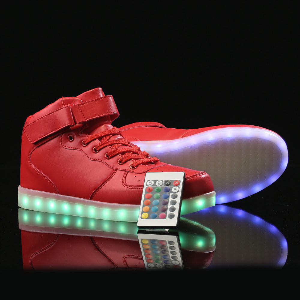 Velcro mirror surface casual luminous shoes