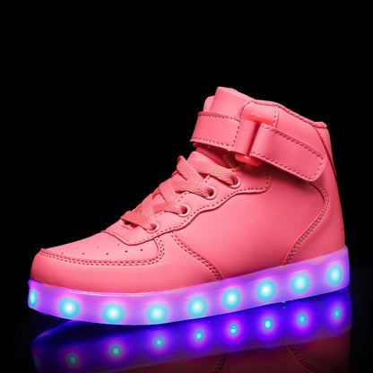 Velcro mirror surface casual luminous shoes