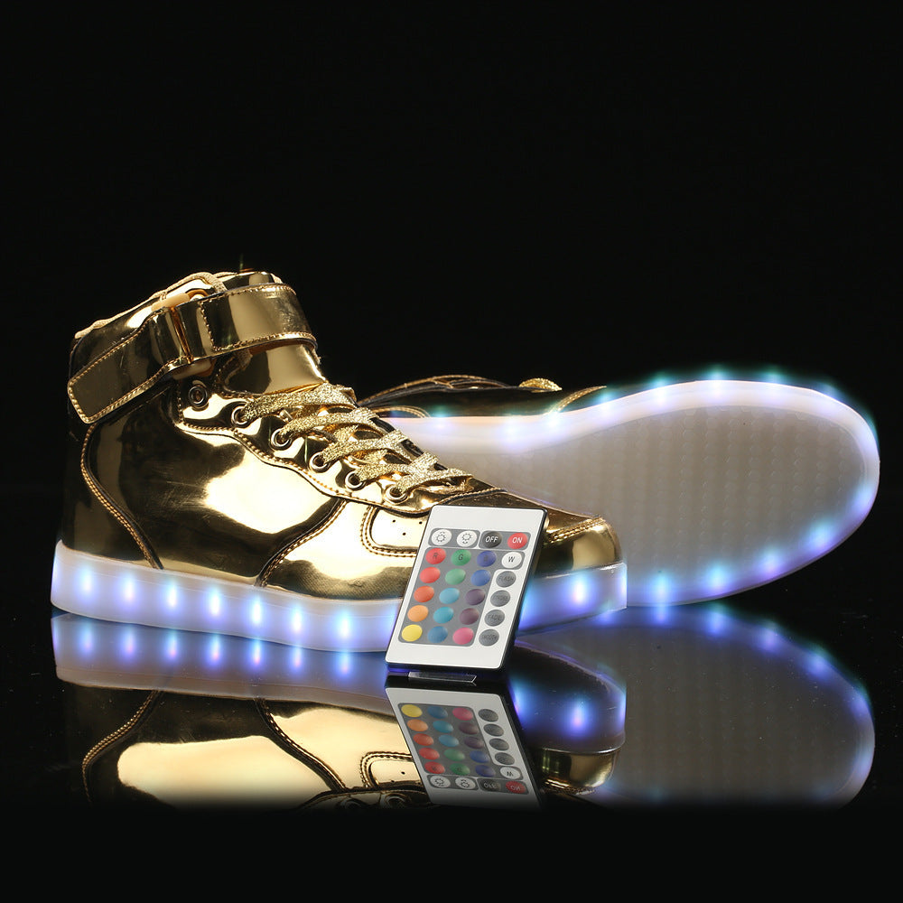 Velcro mirror surface casual luminous shoes