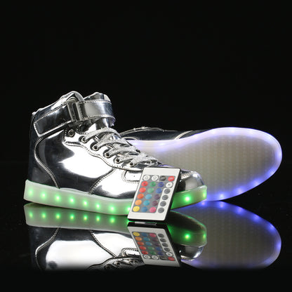 Velcro mirror surface casual luminous shoes