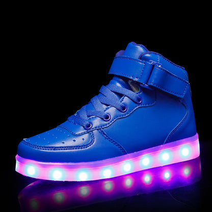 Velcro mirror surface casual luminous shoes