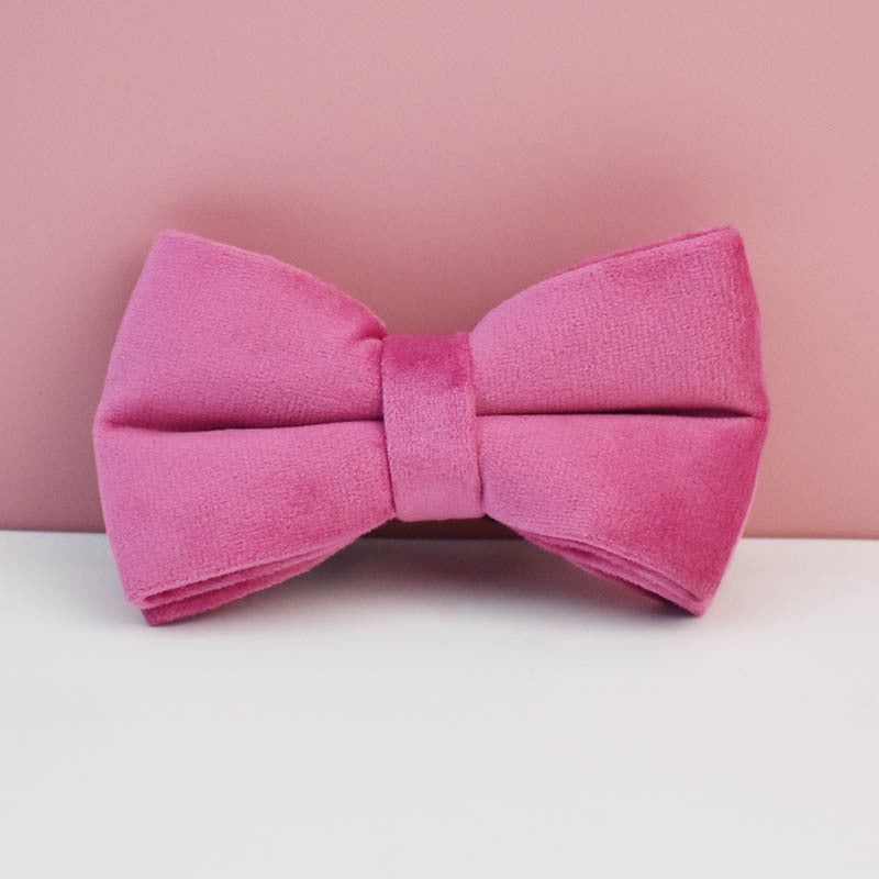 Velvet Dog Collar Leash Bow Tie