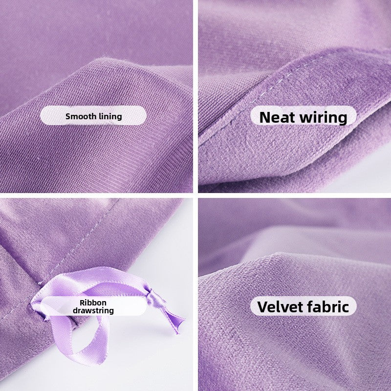 Velvet drawstring pocket