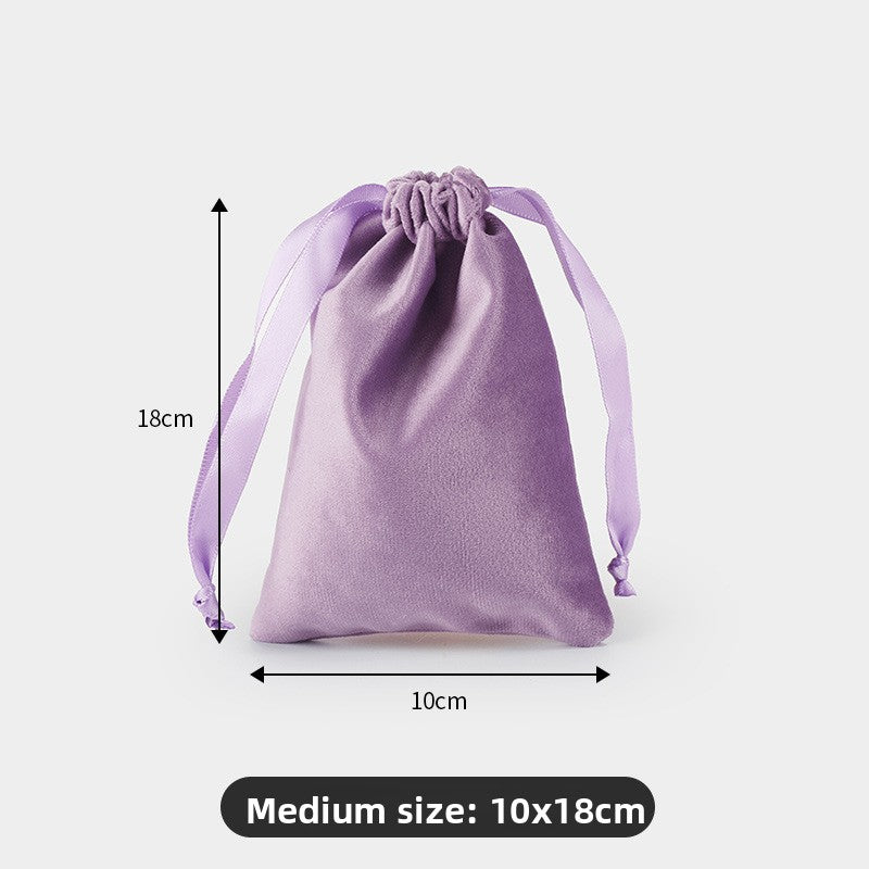 Velvet drawstring pocket