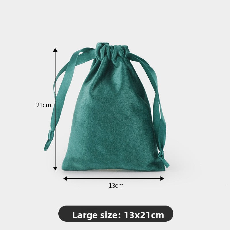 Velvet drawstring pocket