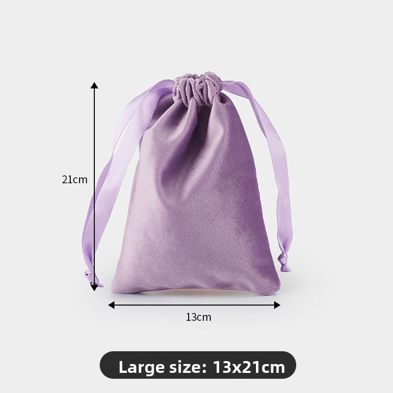 Velvet drawstring pocket