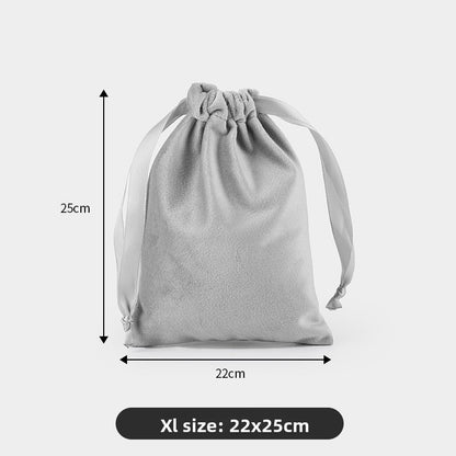 Velvet drawstring pocket