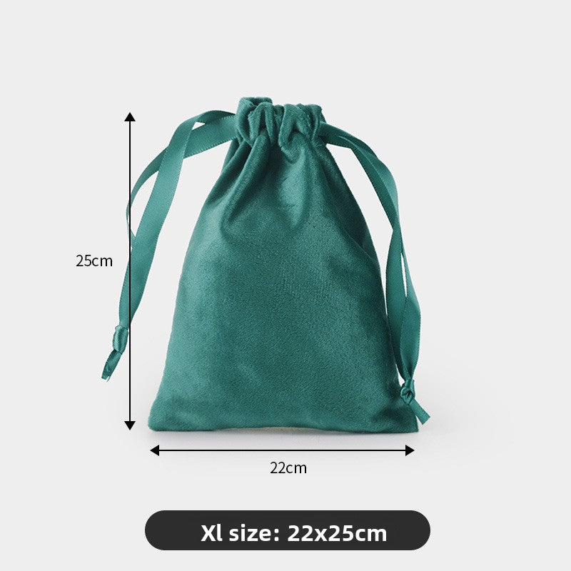 Velvet drawstring pocket