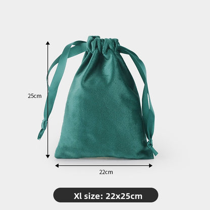 Velvet drawstring pocket
