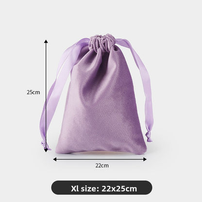 Velvet drawstring pocket