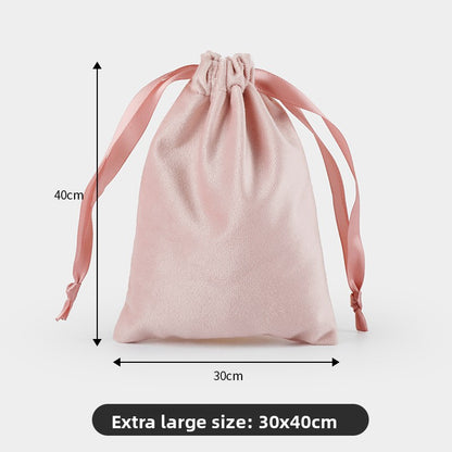 Velvet drawstring pocket