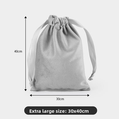 Velvet drawstring pocket