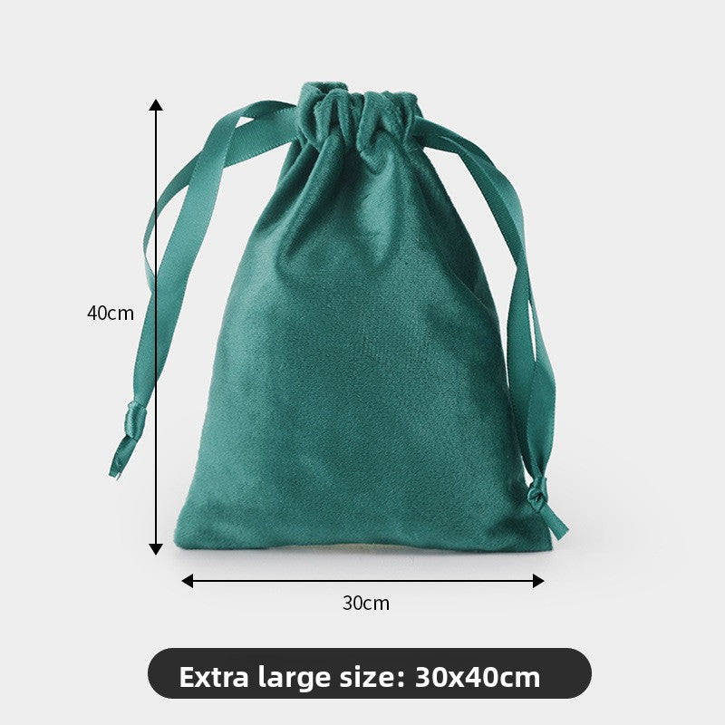 Velvet drawstring pocket