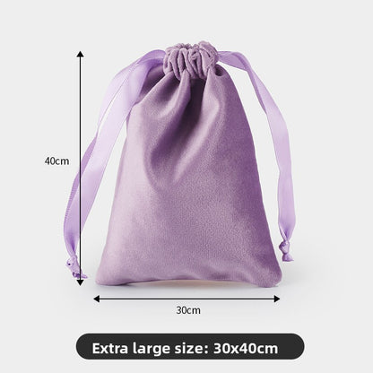 Velvet drawstring pocket