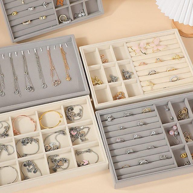 Velvet Jewelry Box with Large Capacity