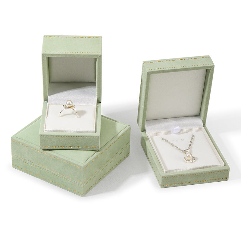 Velvet Jewelry Packaging Box with Lace Detailing