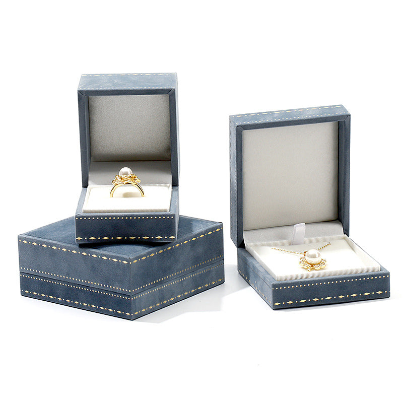 Velvet Jewelry Packaging Box with Lace Detailing