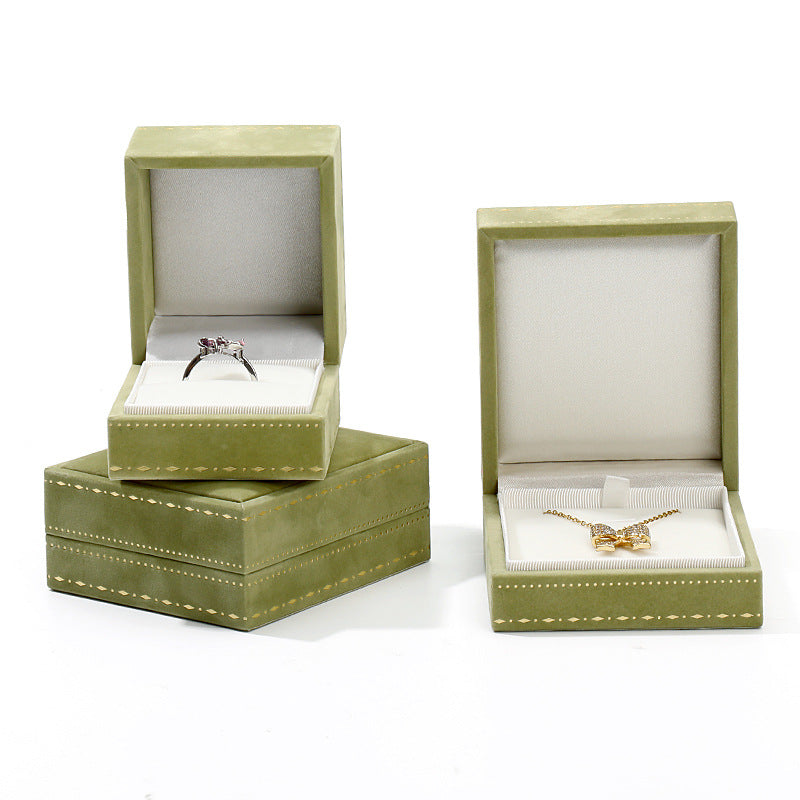 Velvet Jewelry Packaging Box with Lace Detailing