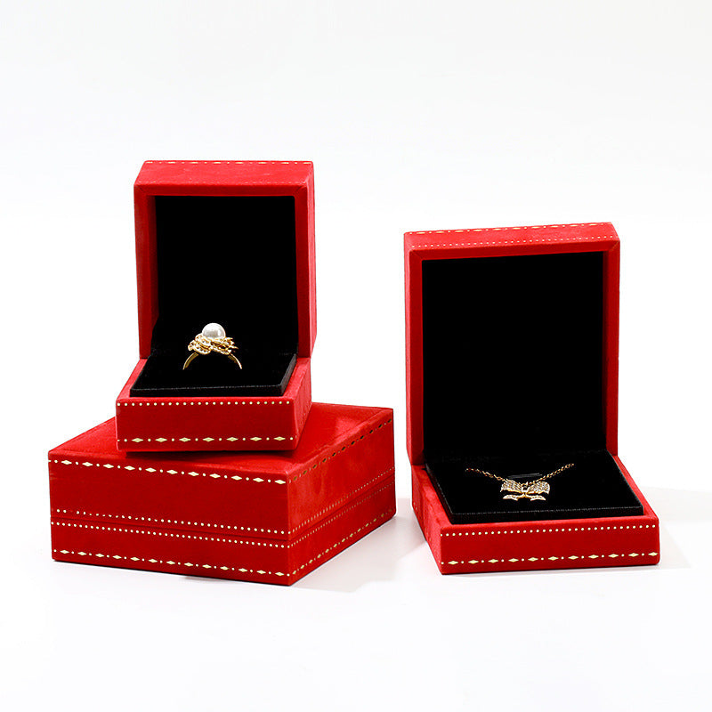 Velvet Jewelry Packaging Box with Lace Detailing