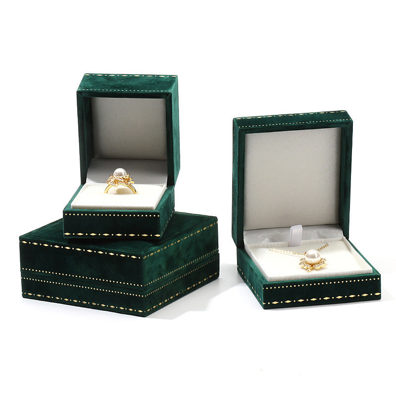 Velvet Jewelry Packaging Box with Lace Detailing