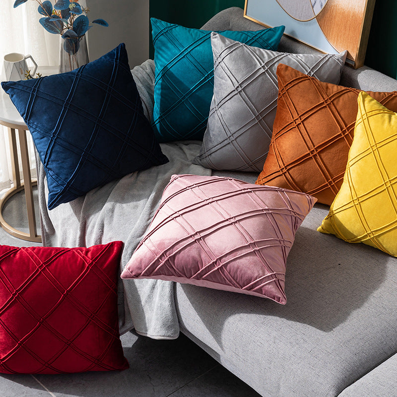Velvet Plaid Pillowcase