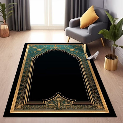 Velvet Prayer Mat with Ethnic Design for Home Decoration