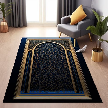 Velvet Prayer Mat with Ethnic Design for Home Decoration
