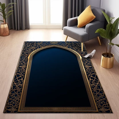 Velvet Prayer Mat with Ethnic Design for Home Decoration