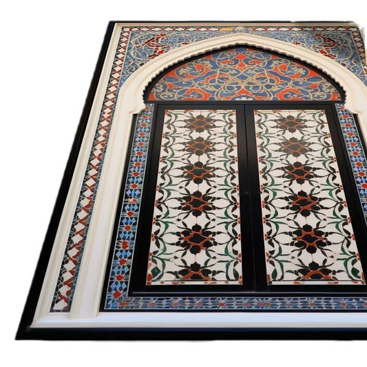 Velvet Prayer Mat with Ethnic Design for Home Decoration
