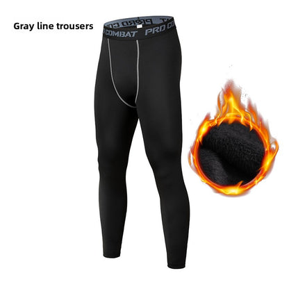 Velvet Sports Fitness Pants Men's Running Elastic Quick-Drying Training Leggings