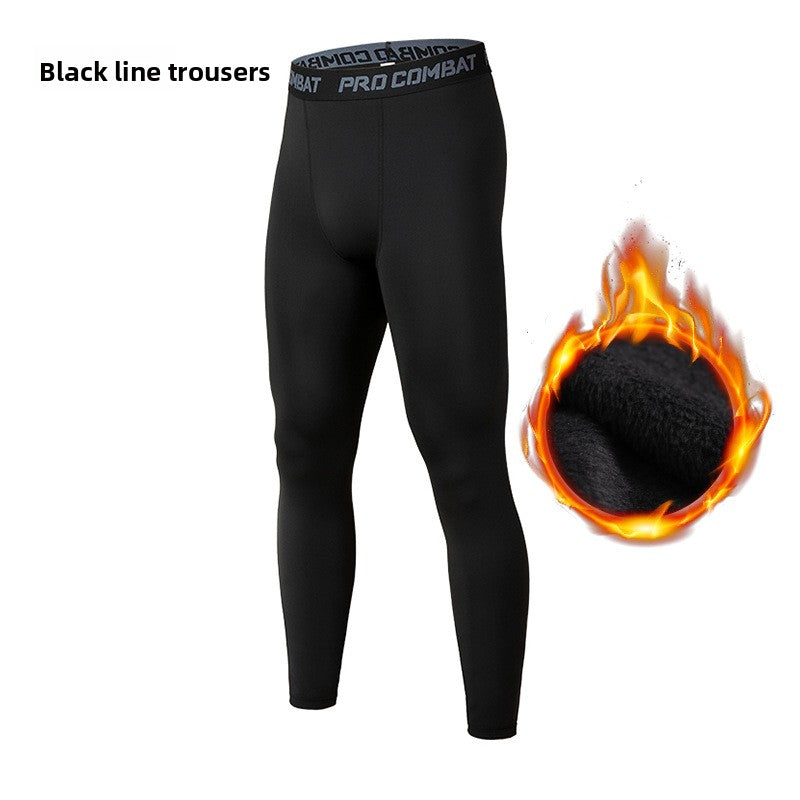 Velvet Sports Fitness Pants Men's Running Elastic Quick-Drying Training Leggings