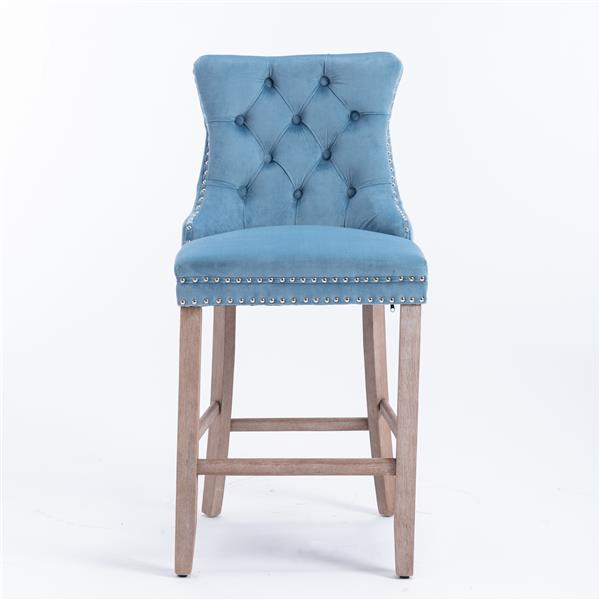 Velvet upholstered bar chair
