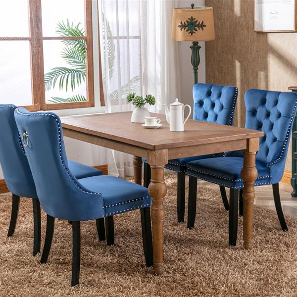 Velvet upholstered dining chair