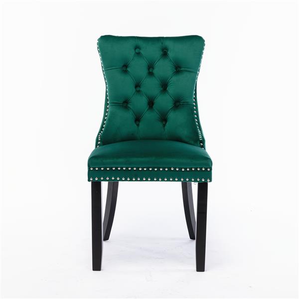 Velvet upholstered dining chair