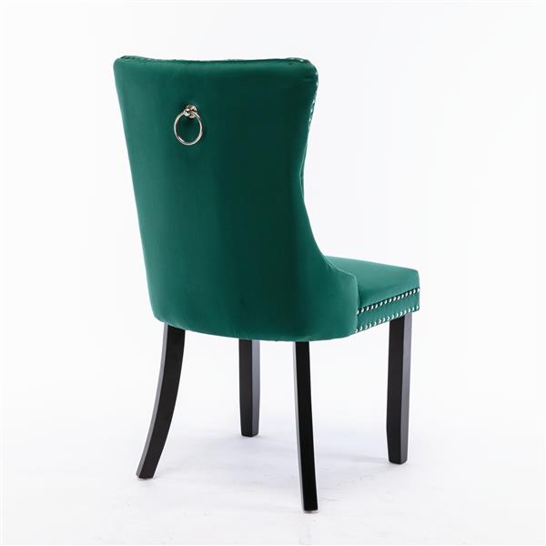 Velvet upholstered dining chair