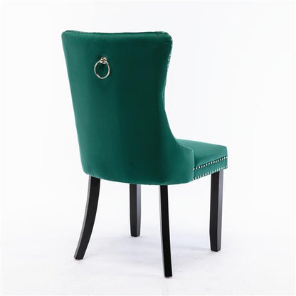 Velvet upholstered dining chair