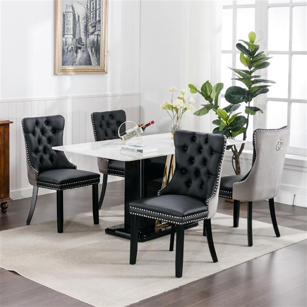 Velvet upholstered dining chair