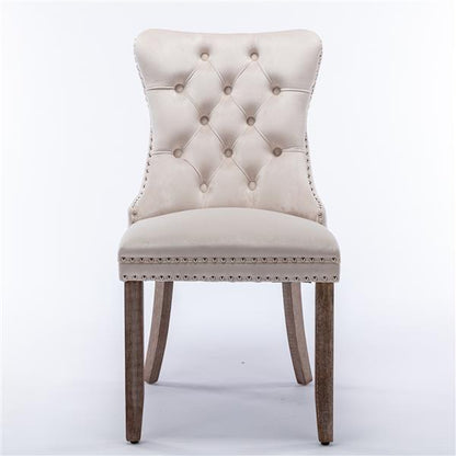 Velvet upholstered dining chair