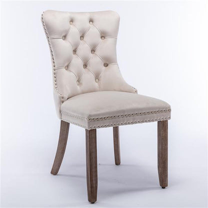 Velvet upholstered dining chair