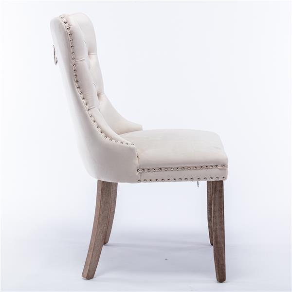 Velvet upholstered dining chair