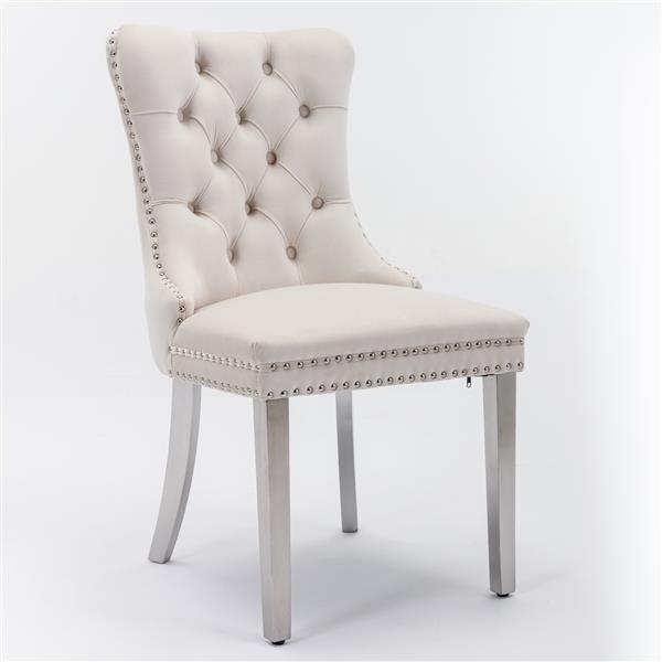 Velvet upholstered dining chair