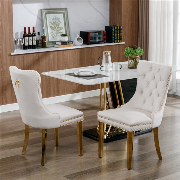 Velvet upholstered dining chair