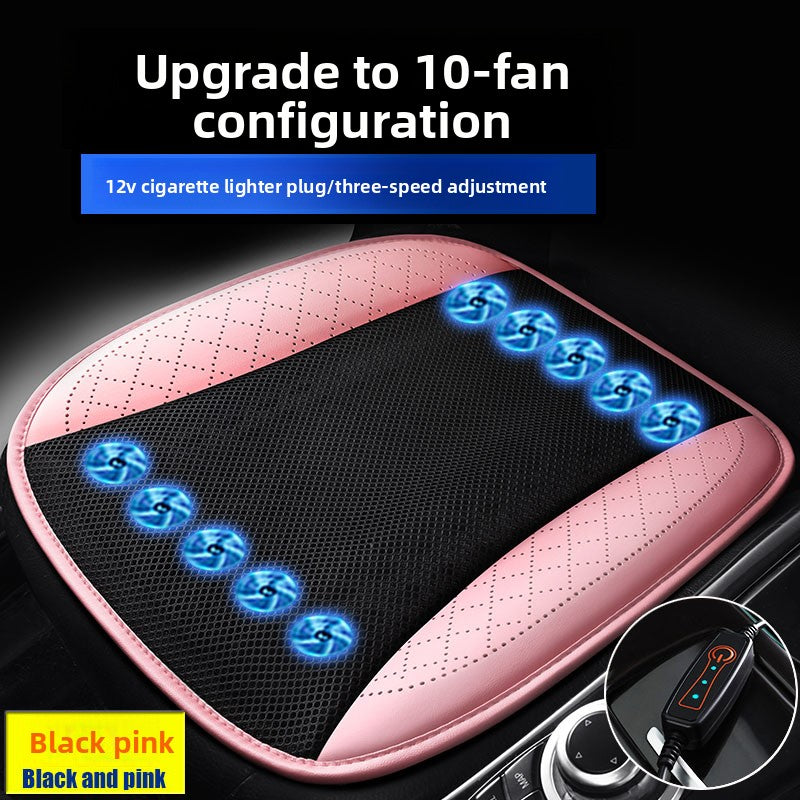 Ventilated Car Seat Cushion with Adjustable Fan